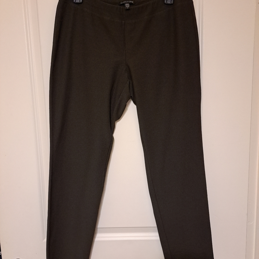 Eileen Fisher Viscose Pull On Pants Forrest Green Sz S EUC